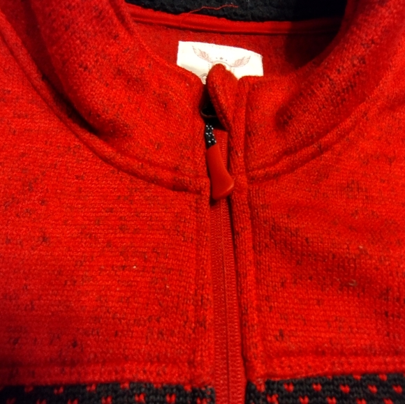 EUC Red and Black holiday sweater jacket with zipper Size 3X - Picture 5 of 6